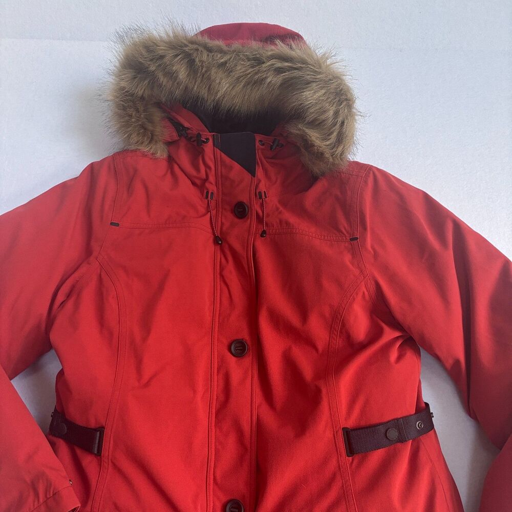 L.L. Bean Maine Mountain Parka Women's L Cayenne Orange Down Fill Waterproof - Picture 3 of 10
